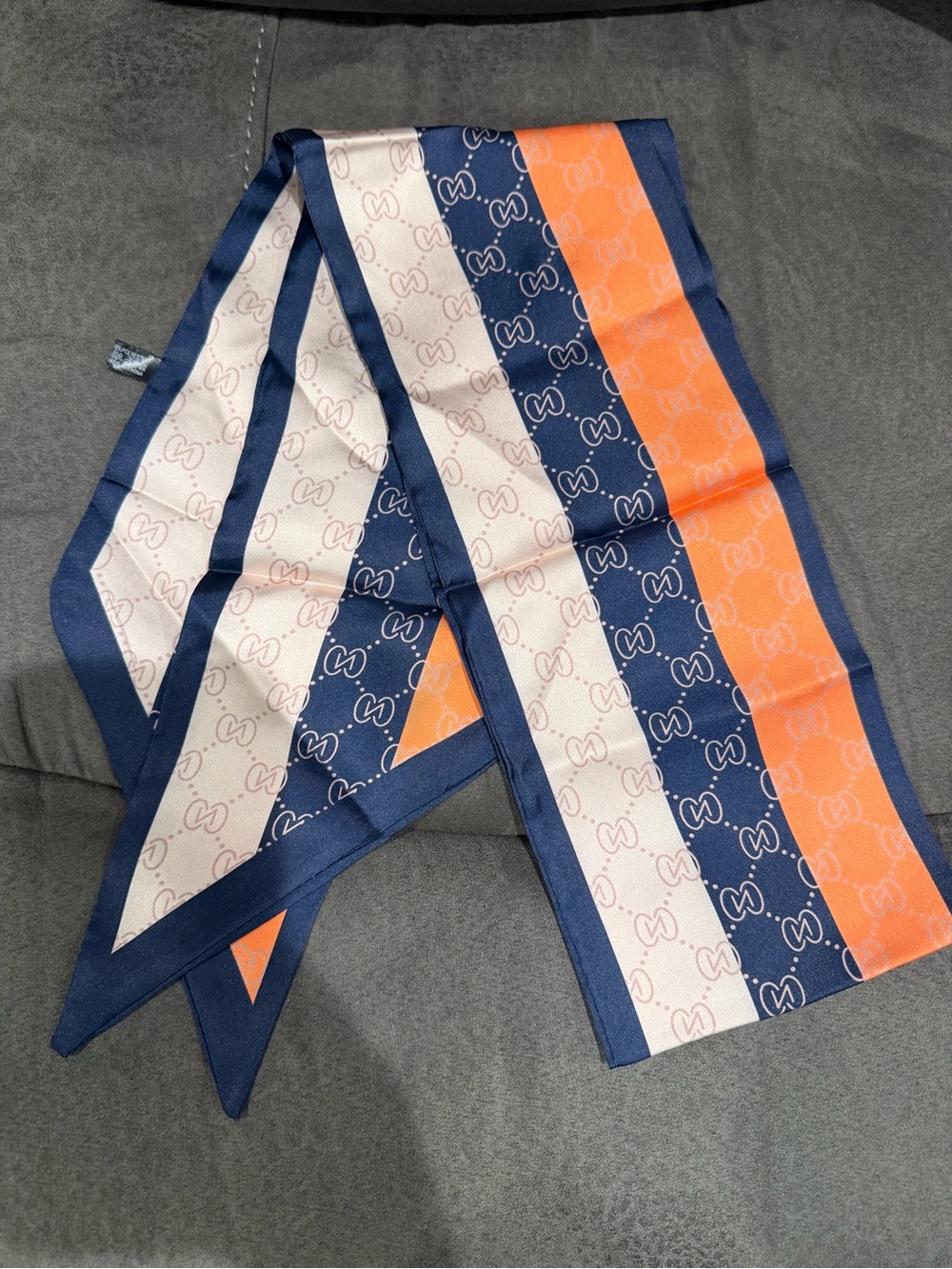 Kohl's Navy, Orange, Cream Striped Women’s Neck Scarf